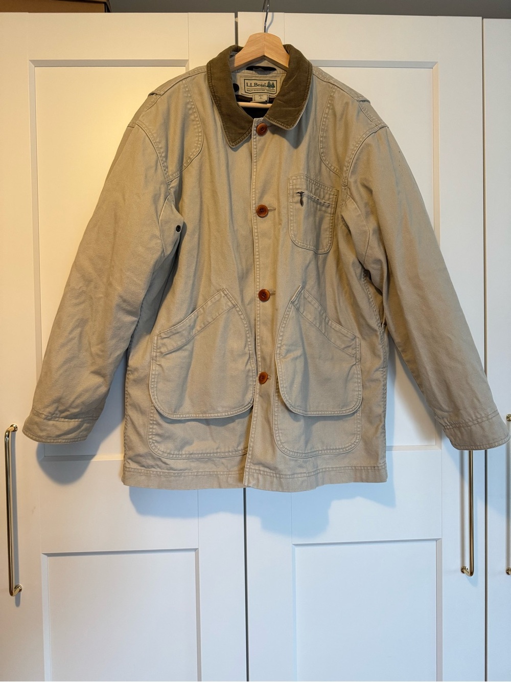 1990s L.L Bean Barn Coat with plaid wool liner | Size Large